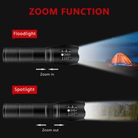 Lampe torche tactique portable en aluminium BSCI Factory T6 XML 10W LED avec zoom