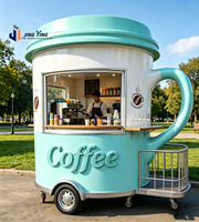 Remorque alimentaire sur mesure en forme de tasse à café, vente directe d'usine, chariot à café mobile très demandé, haute qualité, vente en gros