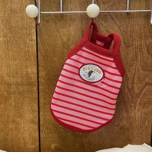 Chaleco para mascotas Beautiful Pets, top a rayas retro transpirable de verano para gatos y perros - Product Image 4