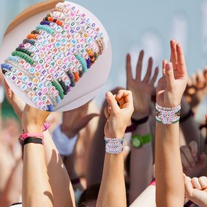 Pulsera Bohemia Colorida con Cuentas de Semillas y Letras, Fearless, Evermore, <span class=keywords><strong>Antihero</strong></span>, Reputation, Pulseras Swiftie de Taylor para Mi Hija - Product Image 2