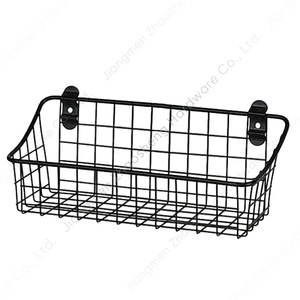 <b>Wire</b> <b>Storage</b> Basket Rectangle Black <b>Wall</b> Mounted Kitchen Bathroom Bedroom <b>Rack</b> - Product Image 5