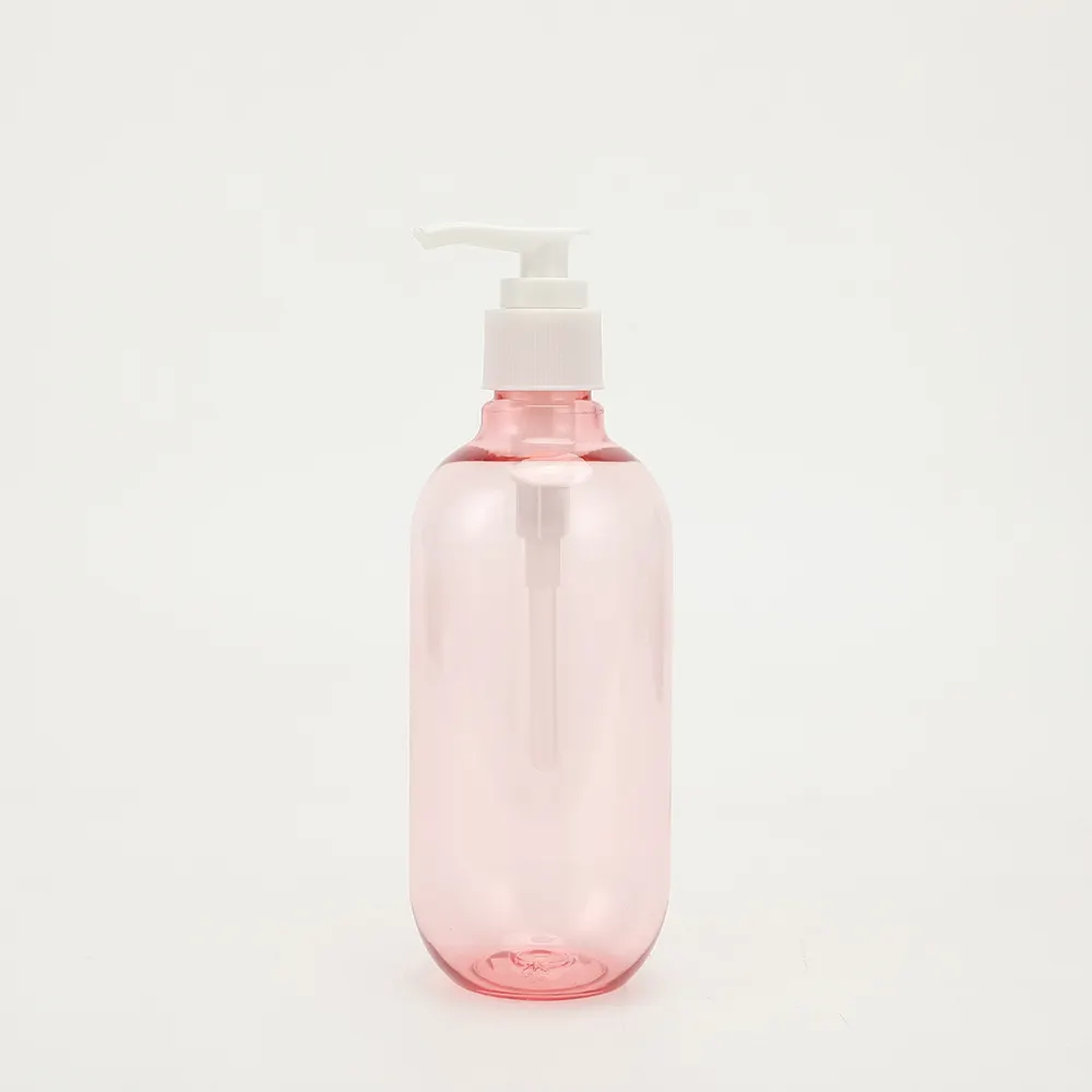 Şampuan losyon jeli boş pompa şişesi için pembe plastik PET şişeler