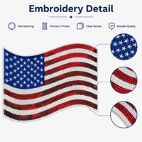 Patch drapeau USA 11 pouces en gros, emblèmes à dos pailleté lourd, autocollant patriotique rouge blanc bleu en vrac, stock disponible pour vestes