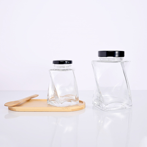 <span class=keywords><strong>NEWRAY</strong></span> Design 130ml 360ml pot de miel en verre avec couvercle créatif unique pots de miel en verre récipient alimentaire pot en gros - Product Image 2