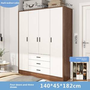 خزانة ملابس خشبية حديثة فاخرة وبسيطة ذات سعة كبيرة سهلة التركيب وصديقة للبيئة متينة للمنزل وغرفة المعيشة والفندق والفيلات - Product Image 2
