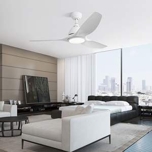 Ventilador de Techo Blanco Bredoom de 52 Pulgadas con Luz, Motor DC, 3 Aspas de ABS, Control Remoto, Diseño Moderno Europeo para Dormitorio - Product Image 6