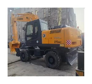 Great Performance Korean 20Ton Medium Digger Used Hyundai 210W-7 Wheel Excavator