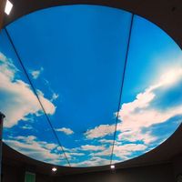Tissu de plafond extensible en PVC imprimé UV, feuille de toit avec profils en aluminium, film décoratif, boîte à lumière en toile