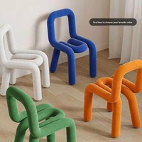 Chaise en forme d'alien avec dossier, design Asie du Sud-Est, pour chambre, salle à manger, salons de thé, salons de manucure et restaurants