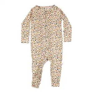 유아 인쇄 대나무 잠옷 사용자 정의 로고 신생아 장난 꾸러기 대나무 슬리퍼 여름 아기 옷