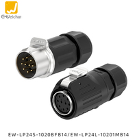 Connecteur Circulaire Étanche LP24 35A 500V IP67 à Souder 2 3 4 5 10 12 19 24 Broches Verrouillage Rapide Prise de Câble Industrielle Extérieure