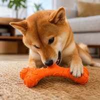 Jouet à mâcher pour chien en caoutchouc en forme d'os de fromage, interactif, durable, pour le nettoyage dentaire, disponible en 2 tailles