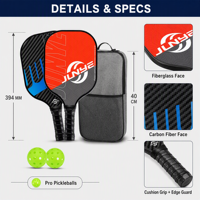 Raquette de pickleball en fibre de carbone JUNYE Pro 3k Honeycomb 16mm thermoformée, logo personnalisé OEM ODM, approuvée USAPA, vente en gros