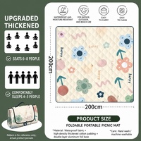 Tapis de pique-nique de printemps avec film argenté, imperméable et anti-humidité, pour la plage, coussin de siège portable non gonflable pour le camping en extérieur