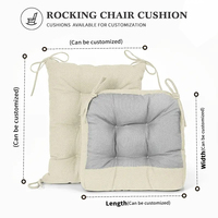 Coussin de chaise Adirondack matelassé 2 pièces de qualité supérieure Patio extérieur Siège et coussin arrière Coussins et coussins lombaires