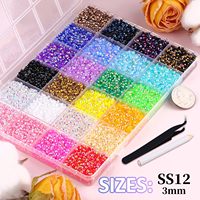 Kit de 40000 strass en résine gelée, 30 couleurs, strass à dos plat de 3 mm avec colle B7000 et outils pour loisirs créatifs et décoration d'ongles