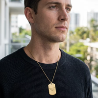 Collier personnalisé en acier inoxydable pour homme et femme, plaque d'identification militaire gravée, bijou durable, cadeau