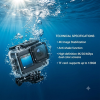 Caméra d'action 4K 60fps avec deux écrans couleur, capteur d'image 12MP, Wifi, étanche, caméra de sport avec fonction anti-vibration