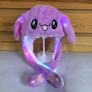 Più di 100 disegni LED light bad Bunny Hat cappelli invernali con pompaggio dell'aria e orecchie in movimento peluche coniglio peluche giocattoli