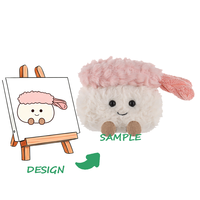 Peluche personnalisée 10 cm, moelleuse, avec design brodé, doublure en maille de nylon