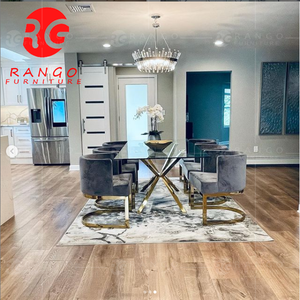 <strong>Super</strong> White Glass Dining Table with Luxury Glass Dining Room <strong>Furniture</strong> on Sale - Product Image 6
