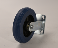 Roulettes industrielles antistatiques en caoutchouc avec noyau en fonte de 5 pouces, capacité de 220 kg, roue fixe silencieuse, résistantes à la chaleur