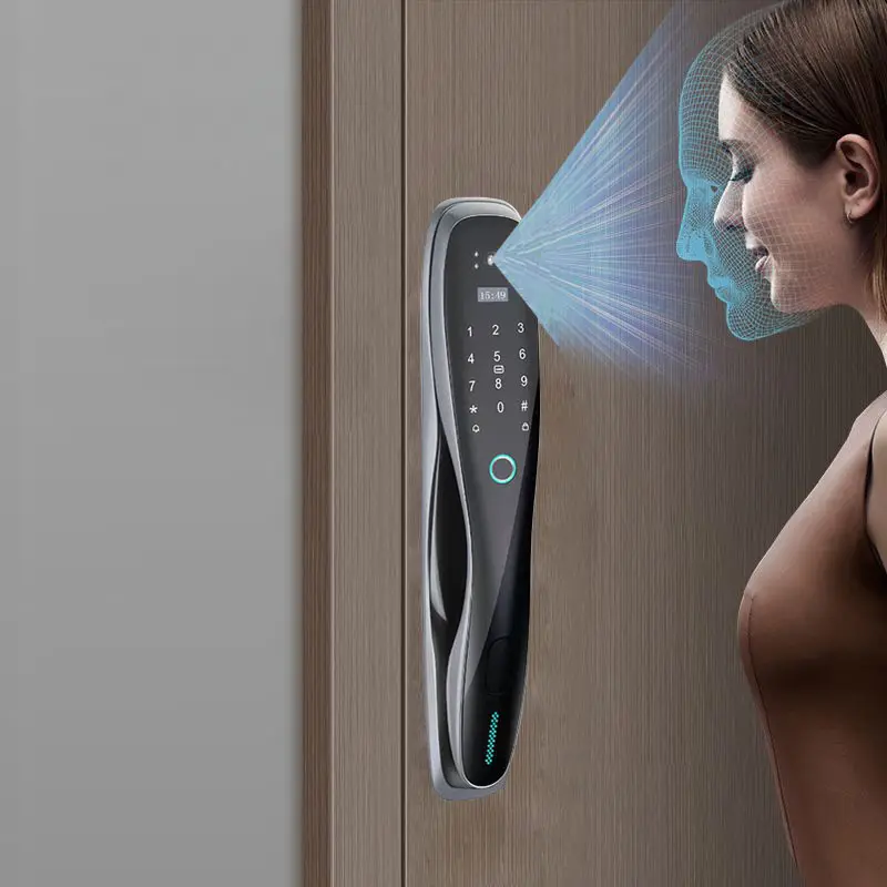 Kunci Pintu Pintar Hotel Keamanan Elektronik Sidik Jari Sistem Digital Kunci Wifi Cerdas Pegangan Ganda Kunci Pintu Rumah Pintar