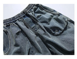 กางเกงยีนส์ขาสั้นทรงตรงเอวสูงสำหรับผู้ชาย ผ้าเดนิมยืด ระบายอากาศ ใส่สบาย เหมาะสำหรับฤดูร้อน - Product Image 3