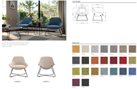 Fauteuil de salon de luxe au design moderne en cuir vert et tissu velours rouge, fauteuil d'appoint individuel pour salon