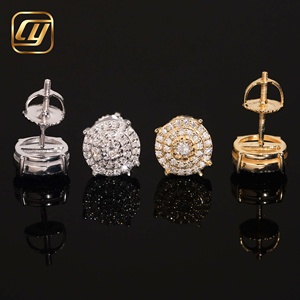 Pendientes de Diamantes Redondos Creados en Laboratorio con Certificación IGI, Plata 925, Seis Puntas, para Mujer y Hombre, Regalo de Boda, Venta al Por Mayor - Product Image 5