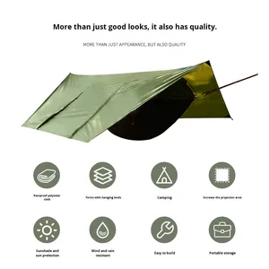 <span class=keywords><strong>Hamaca</strong></span> para Exteriores con Toldo, Protección Solar, Impermeable, para Acampar, Tienda de Campaña para Árbol, Tienda de Campaña de Viaje, Toldo Columpio, Mosquitera, Juego de <span class=keywords><strong>Hamaca</strong></span> - Product Image 2