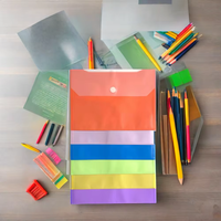 Pochette Organisateur en Plastique PP A4 Personnalisable Grande Quantité avec Bouton, pour Documents Scolaires et Professionnels, avec Logo Personnalisé