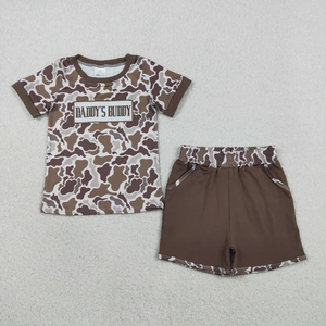 ชุดเซ็ตเสื้อผ้าเด็กผู้ชายลายพรางพร้อมกระเป๋า  ปักลาย Daddy's Buddy  แบบสองชิ้น  สินค้ามาใหม่ - Product Image 5