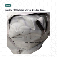 Sacs vrac FIBC tissés robustes OEM avec décharge par le haut et design à fond, capacité 2200 lb, en bâche PVC, industriels, imperméables et antistatiques