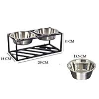 Soporte de cuenco para mascotas de madera ecológico de alta calidad, olla de alimentación de acero inoxidable portátil doble, forma redondeada más vendida al por mayor - Product Image 2