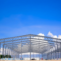 Hangar d'avion industriel neuf de 70 m de large à assemblage rapide, structure en acier à travée libre, grande capacité, sur mesure