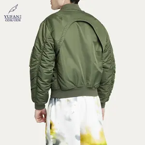 YuFan individuelle Großhandel grüne Herren Bomberjacke individuelle schlichte Herren Windjacke Jackette Neuzugang hochwertige Mäntel