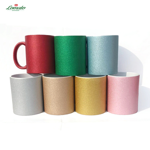 Bulk Glitter Shiny Sublimation Ceramic Mugs, Round Handle Gloss Blank Coated Cups Custom <b>Print</b> Pattern Logo Wholesale - Product Image 2