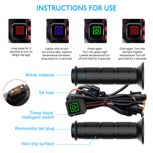 Interrupteur étanche à trois vitesses, accessoires pour <span class=keywords><strong>moto</strong></span>, véhicules tout-terrain (ATV), guidon chauffant électrique, température réglable - Product Image 3