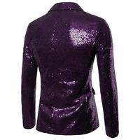 Nouvelle mode Blazer homme Coupe ajustée Costume de mariage Veste à sequins dorés à motifs floraux Paillettes Tango Opéra traditionnel chinois Tenue de danse de fête