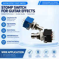 3PDT 9Pin Pedal Efek Gitar Footswitch Latching Stomp Switch Solder Lug Foot Switch untuk DIY Efek Pedal