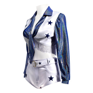 Costume de pom-pom girl <span class=keywords><strong>sexy</strong></span> des Dallas Cowboys pour adultes et enfants, uniforme de sport pour les rencontres sportives, costume de cosplay pour filles pom-pom girls de football - Product Image 3