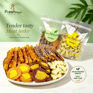 Snack per Cani Direttamente dalla Fabbrica: Carne Essiccata di Pollo e Anatra con Gusti Frutta, Verdura e Formaggio, Confezioni di Bocconcini e Premi per l'Addestramento - Product Image 1