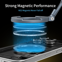 Support de téléphone de voiture magnétique amélioré à 360 ° Support de téléphone portable pliable réglable en hauteur en aluminium pour MagSafe