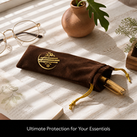 Sac cadeau en velours avec cordon de serrage, impression de logo personnalisé, pour stylos, échantillons de parfum, sac à poussière en daim marron haut de gamme pour brosse à dents