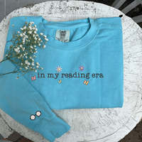 Gesticktes Comfort Color Sweatshirt oder T-Shirt für Herbst/Winter 3D gemustertes gewebtes Stoff-Front-Logo-in meiner Lesezeit