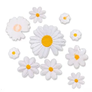 DIY Daisy Flower Shoes Hat Clothing Iron On Patches Custom Embroidery