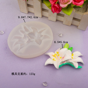Molde de Silicona 3D de Lirio y Acordeón para Decoración de Pasteles con <span class=keywords><strong>Fondant</strong></span>, Arcilla, Resina, Velas, Jabón - Molde DIY de Flores para Reposterí<span class=keywords><strong>a</strong></span> - Product Image 3