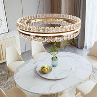 Lustre de salon de luxe doré, design post-moderne minimaliste, éclairage en cristal haut de gamme élégant pour villa et chambre à coucher