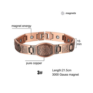 Pulsera <span class=keywords><strong>de</strong></span> cobre puro simple clásica al por mayor para hombre Ojo <span class=keywords><strong>de</strong></span> <span class=keywords><strong>demonio</strong></span> vikingo magnético para regalo - Product Image 2